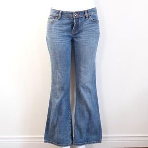 y2k low rise flare jeans x2 denim laboratory medium wash